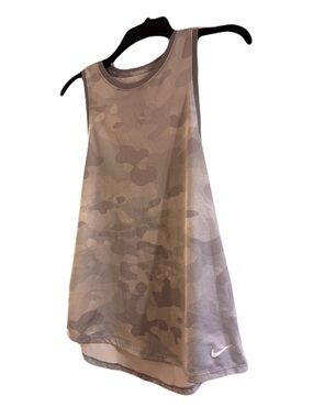 Nike Women's grey Camo Tank Top - Taupe